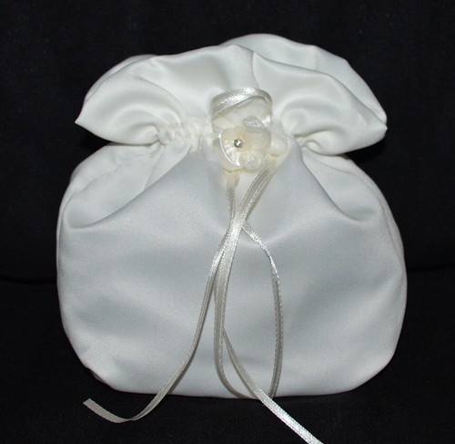 Beutel satin täschchen - satin, ivory
