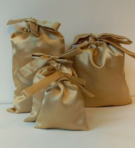 Geschenktüte satin gold - satin,