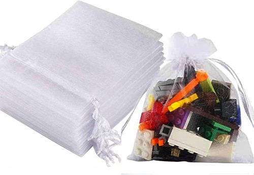 50x weiß organzasäckchen - weiß,