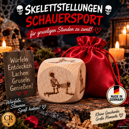 Skelett würfel buchenholz 4cm - würfel,